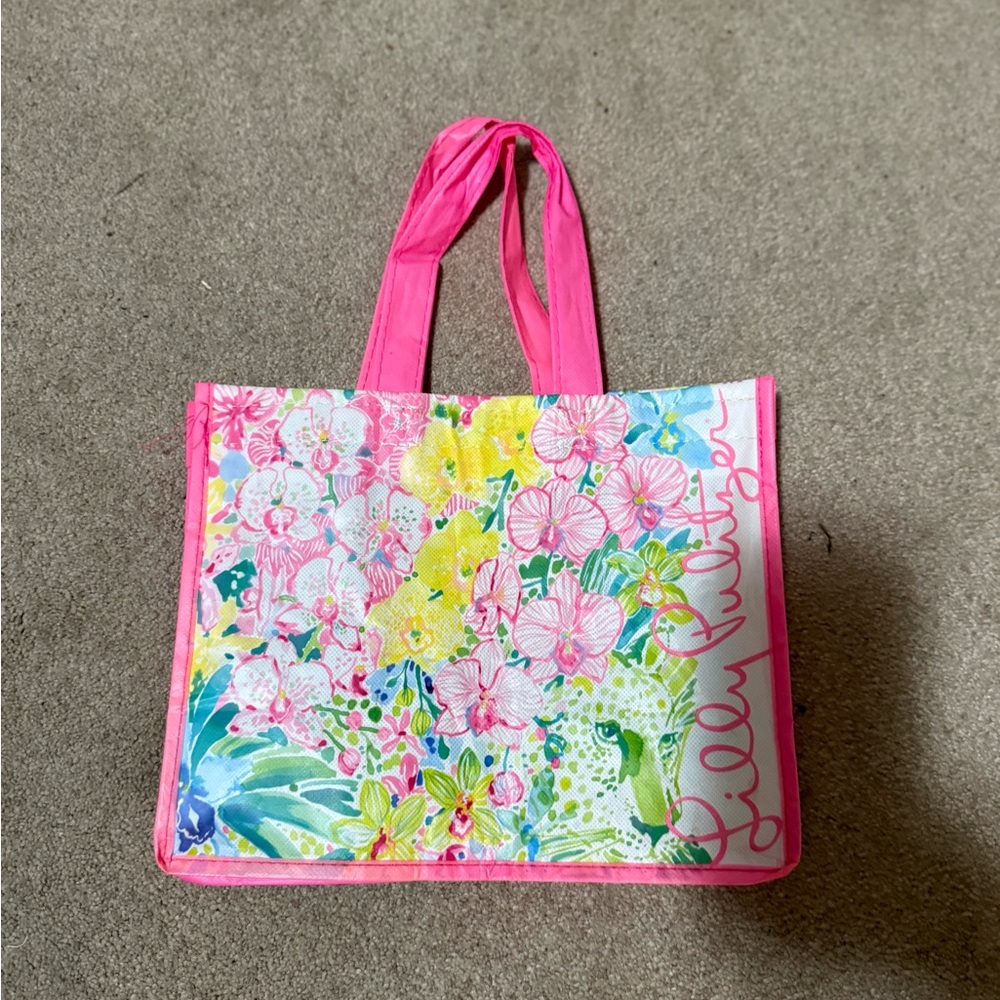 Lilly Pulitzer Pink and Yellow Floral Tote